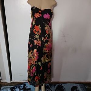 Xhilaration Strapless Dress with Floral Design